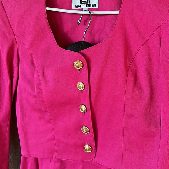 Mark Eisen fuschia denim suit from the late 1980s. Size 8 (current size 4-6) - Picture 3 of 9